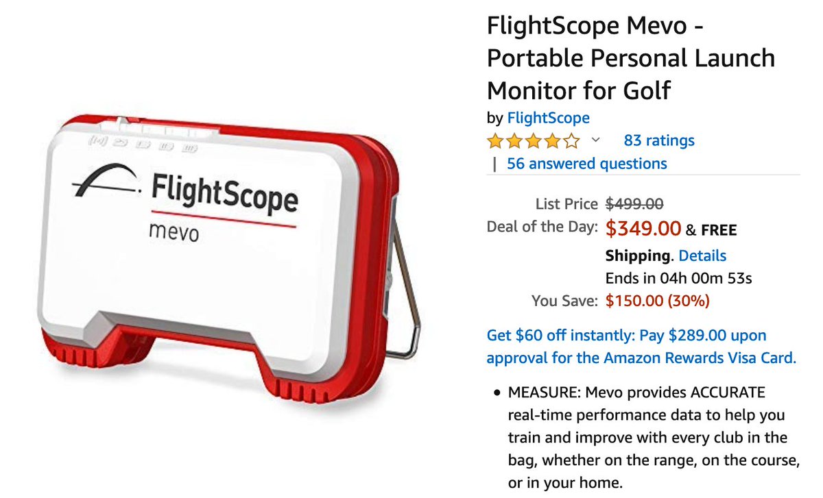 Hmm. $349 @FlightScopeMevo for the next 4 hours. amzn.to/36l6Gzq