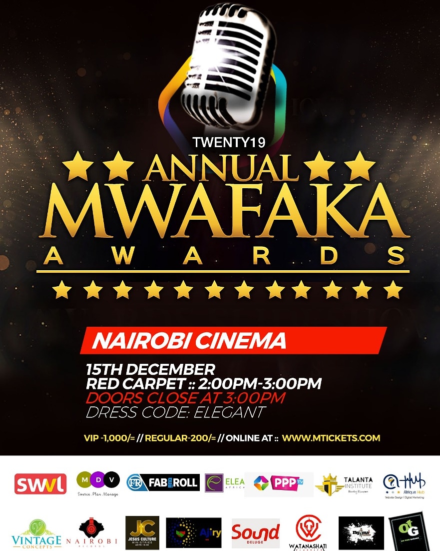 Sound_Deluge's tweet photo. #NAIROBI THIS SUNDAY 15th December #MWFAKAAWARDS. 
Celebrate with the stars!
ENTRY: VIP 1000
REGULAR : 200
@sound_deluge https://t.co/7qDByD2F8y