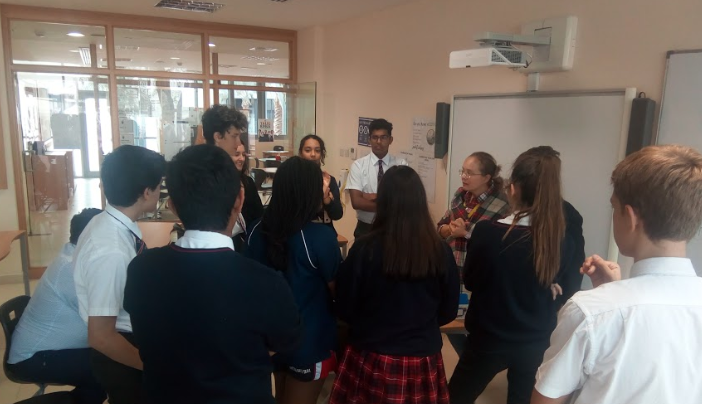 KSABmfl's tweet photo. Final 'opportunity' of 2019. Excellent speaking practice followed by @BeneSingapore explaining all about St Nicholas and Le Pere Fouetard. Spanish working hard upstairs too. @ksabflourish #ksabmastery https://t.co/jmTowI6koq