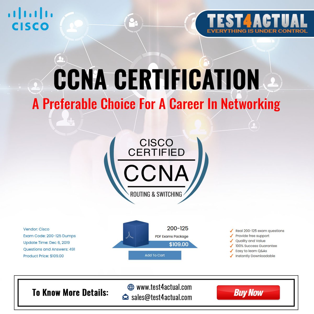 test4actual's tweet photo. #CCNAExams | Test4actual
A Preferable Choice For A Career In Networking
Cisco Certified Network Associate ( CCNA - v3.0 )
Exam Code: 200-125 Dumps Question Answers
👉 Go Enter - https://t.co/OG8uUxmqrS
#ccna #cisco #networking #CISCO_CCNA #CompTIA_Network #CompTIA_security https://t.co/A0lwZMfv11