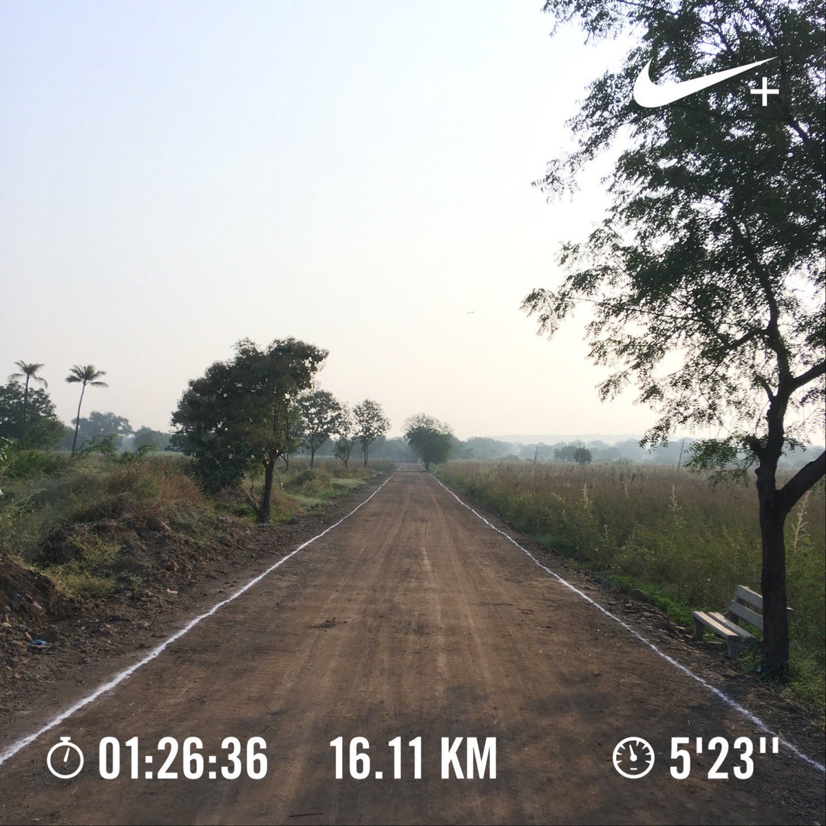 Nithin's tweet image. 7:30 AM: 10 miles at 140 BPM average HR. Fastest 10 miles at this HR yet.

#Runners360 #HRbasedrun #180method #MAFmethod #10miles #werun2019 #werunkalaburagi #brooksrunning #brooksghost10 #nature #nofilter