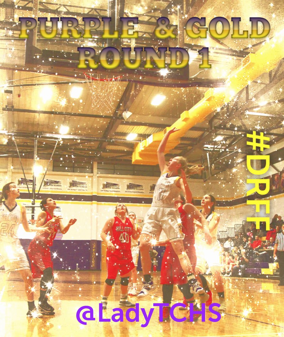 Purple &amp; Gold Round 1!
Tomorrow at 6pm at TCHS!  Be loud and proud supporting our Golden Eagle basketball teams. #ReadyToDefend #DRFF. Also Happy Birthday to one of our own, <a href="/madisonw_11/">Madison Walt</a>!