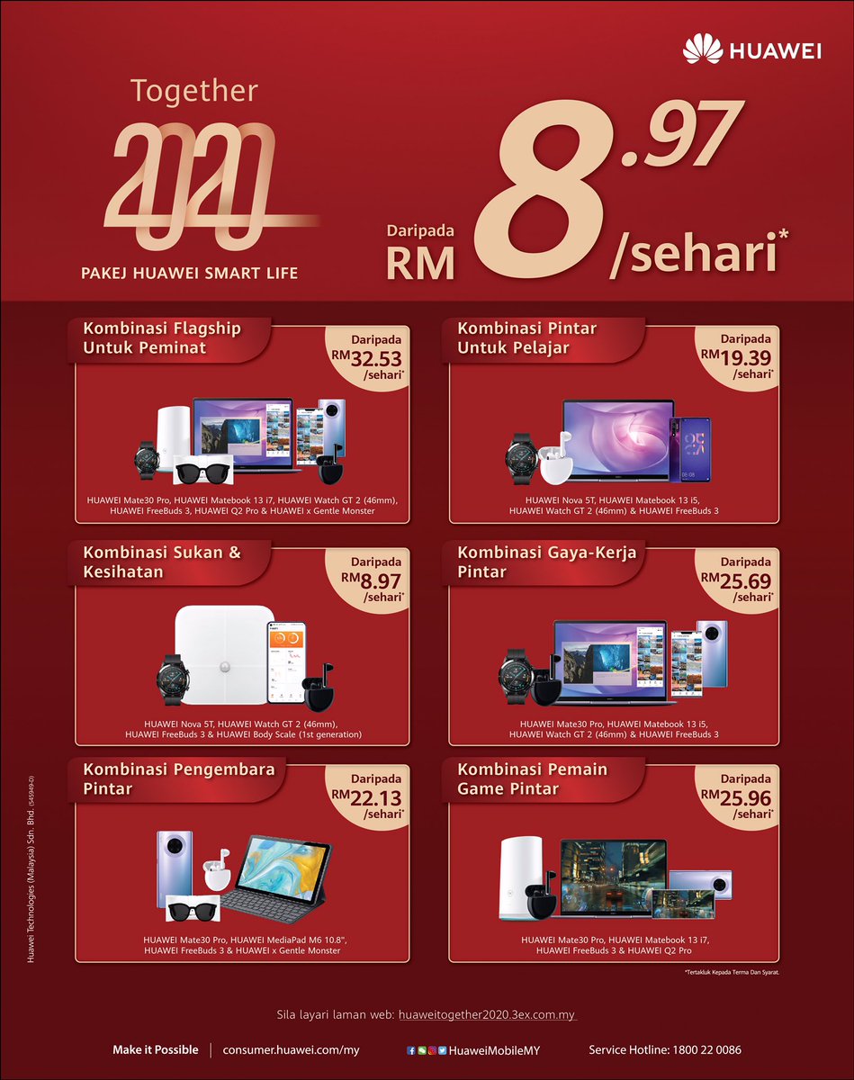 tv3malaysia's tweet photo. Kurang daripada RM9 sehari?! Lebih murah daripada teh BOBA tau! Nikmati 0% faedah dan 0% pendaftaran dengan pelan ansuran Together 2020 HUAWEI SMART LIFE sehingga 12 bulan untuk kurang daripada RM9 sehari*!

https://t.co/mrCpKUFtMK
#HUAWEI #HUAWEISMARTLIFE https://t.co/R8jcI1ylZv
