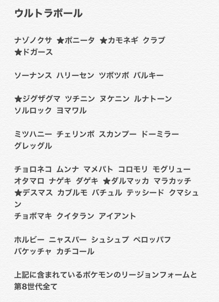 はゐど 剣盾でしか作れないオシャボ産の一覧 ドリボは今作で初めて通常アイテムになったので該当ポケモンが多くかなりレア 表記されてるのは特殊な道具を持たせないでタマゴから産まれた時点の種族のみ ヌケニンは仕様が特殊な為例外 はリージョン