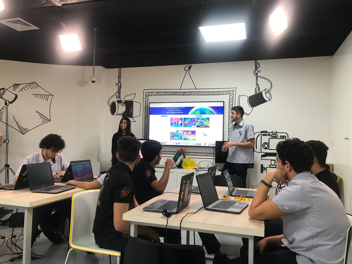 Some of our DP1 Computer Science and Arabic students attending the Accenture EXPO 2020 Hour of Code "Train the Trainer" course at the EXPO Visitor Centre. An amazing opportunity for our students to be involved in the Hour of Code initiative. <a href="/DIA_Secondary/">Secondary | DIA Emirates Hills</a> <a href="/DIA_Technology/">DIA Technology</a>