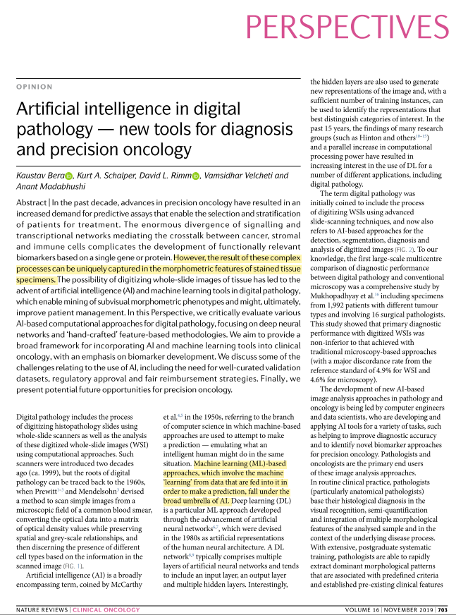 Philip_Edgcumbe's tweet photo. @AI is disrupting pathology. In this recent @nature Oncology review, @hopelessk and @anantm, break it down. eg: #DeepLearning outperforming human pathologists, recurrent neural networks, regulatory roadblocks, etc.

@AndyBeck, @Path_AI, @Berci, @UBC 

https://t.co/0rpCgq4taM https://t.co/rx3jHBXKak