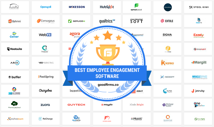Goodfirms's tweet photo. Searching for online tool to improve #EmployeesEngagement ? Have a look at best #EmployeeEngagementSoftware at @GoodFirms : https://t.co/0U5bnlsrLy
@fairtrak | @TandaHQ | @thexoxoday | @ezzelyapp | @LatticeHQ | @EmployeeTrail
| @Qualtrics | @KaiNexus | @QuantumWork |@peakonteam https://t.co/W2JgfYOvx6
