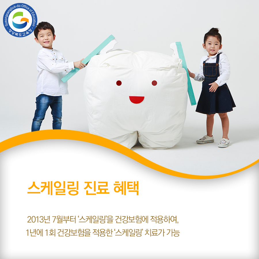 go_gbe's tweet photo. [교육생활정보]
우리나라에서는 2013년 7월부터
‘스케일링’을 건강보험에 적용하여,

1년에 1회 건강보험을 적용한 
‘스케일링’ 치료가 가능합니다.

자세한 정보는 공식 블로그를 방문해주세요!
​
#경북교육청 #노로바이러스 #위생 #건강 https://t.co/4xmRsZ2QQJ