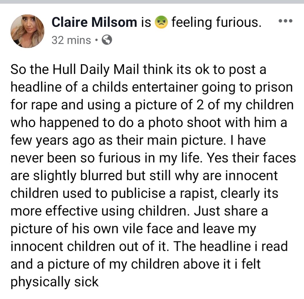 ClaireEMilsom's tweet photo. Hull Daily mail should be ashamed of themselves using an innocent picture of my children to publicise a rapist. #hulllive #badjournalism #hull #reporters #safeguardingissue https://t.co/UpNAjB64gN