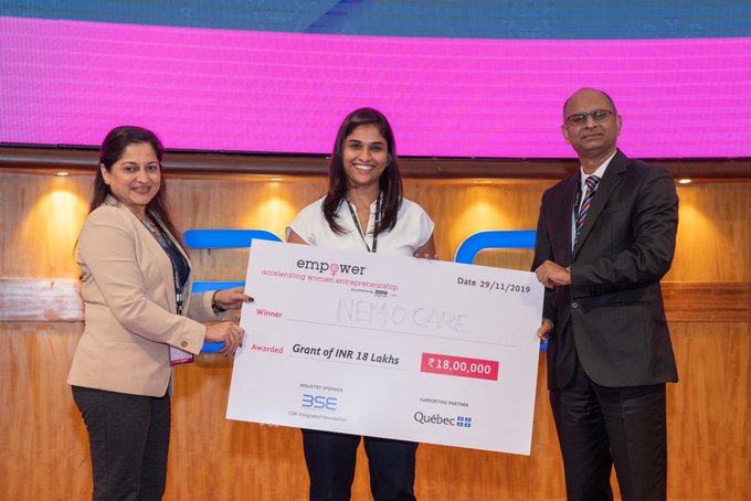 Pleased to share that @NeMo_care was adjudged the winner of @ZoneStartUpsIn ‘s EmpoWer 2019 cohort and also received market acess opportunity from  @Quebec_India during @C2International 2020

@CfHE_IITH @IKP_SciencePark @NITIAayog @BIRAC_2012  @satyadash @DeepanwitaC @RenuJohn