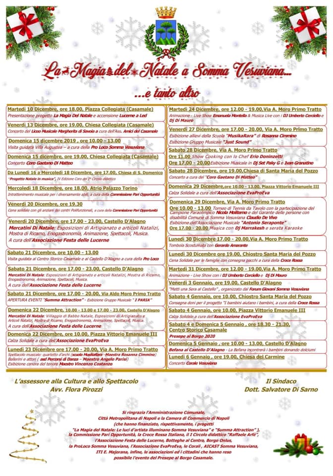 comune_somma's tweet photo. Feste natalizie, a Somma un calendario ricco di eventi. Ecco il programma. A questo link il comunicato stampa https://t.co/PiqAcuzLO4 @SalvatoreDiSar1 @NaCittaMetropol https://t.co/WFzRtbXmJ2
