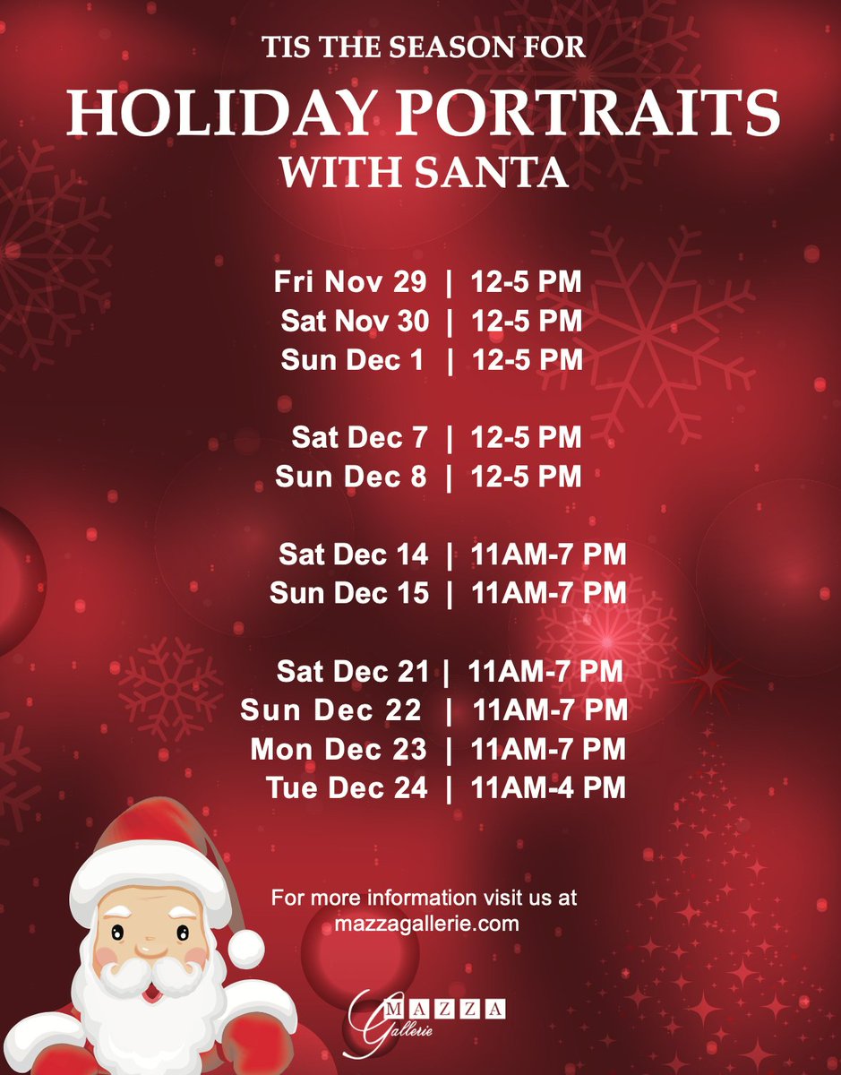 Note the working hours #santaphoto #dmv #washingtondc #mazzagallerie