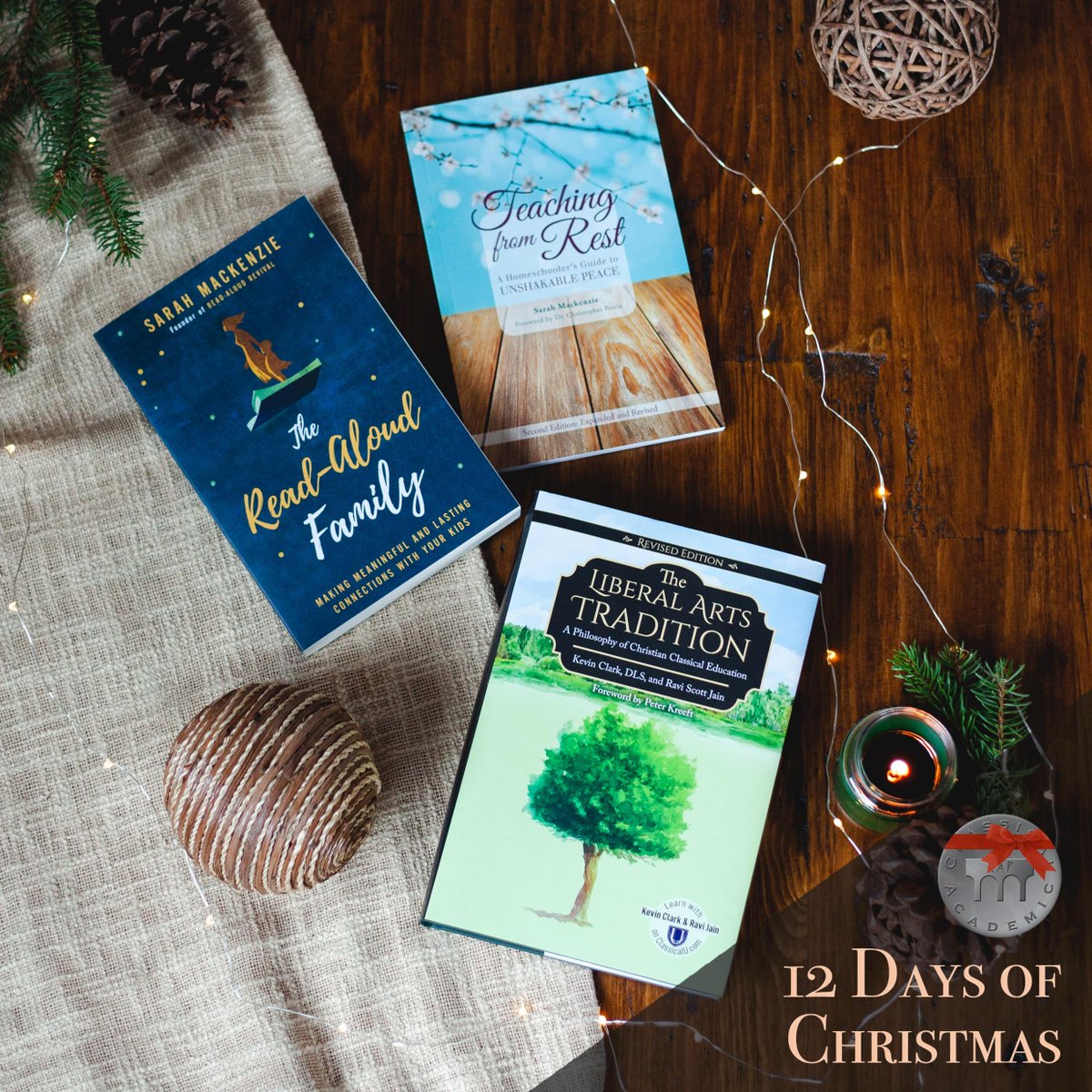 CAPressTweets's tweet photo. 🎀 📚 8th Day of Christmas: Find our three favorites for 25% off through Dec 21! Teaching From Rest, A Read-Aloud Family, and The Liberal Arts Tradition: Revised Edition Bundle https://t.co/tKOIXkw5zo Like and retweet for a chance to win one of these titles!  #CAPChristmas https://t.co/3m3RbkobMx