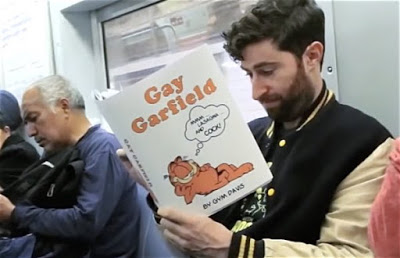 Cat's on the T! Which do you prefer: reading "Gay Garfield" or watching the #CatsMovieTrailer? @CatsTrailer #MBTA #Boston #Hottie #CantUnwatchCatsTrailer bit.ly/38McO5J