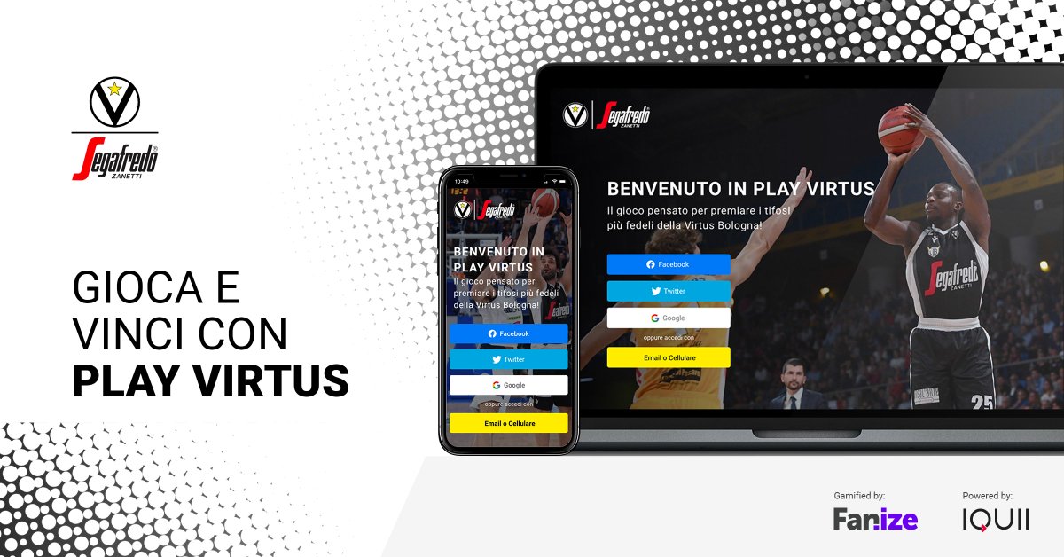 IQUIISport's tweet photo. ⚪️⚫️ Are you ready to #PlayVirtus?

🏀 La @Virtusbo ha scelto #Fanize - #FanEngagement &amp; #Loyalty Platform di @IQUII - per rivoluzionare la #FanExperience puntando sulla #gamification.

📰 L'approfondimento su #SportThinking 👉 https://t.co/QvA98nwSSp https://t.co/cdfdw4beWZ