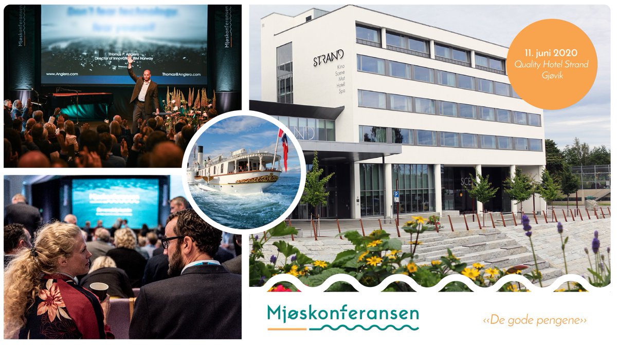 Velkommen til Mjøskonferansen 2020 på Quality Hotel Strand Gjøvik 11. juni! Årets tema er "de gode pengene". Les mer: mjoskonferansen.no #mjoskonferansen
