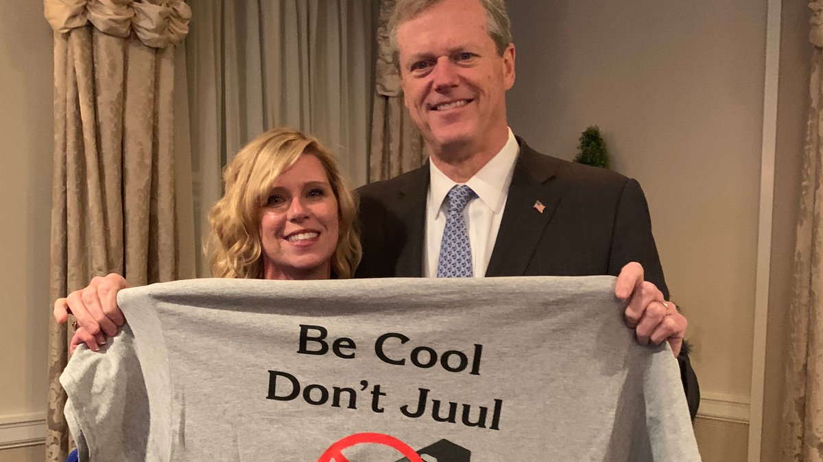 Way to go AHS Leadership Team: Governor Baker is THRILLED w/ your "Be Cool-Don't Juul" initiative! Keeping students safe: it's our TOP PRIORITY &amp; working together-home &amp; school-it's what we intend to do! Special thanks to School Committee member, Mrs. Kauffman, for presenting it!
