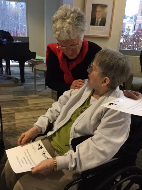 Congratulations to our <a href="/GVSU/">Grand Valley State</a> Saging and Aging graduates. Several of our Brookcrest residents completed the semester-long course, "Live, Learn, Lead Saging and Aging: Maximize the Interaction," which they attended with Freshmen students from the GVSU honors program.