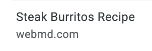 that says "Steak Burritos Recipe"