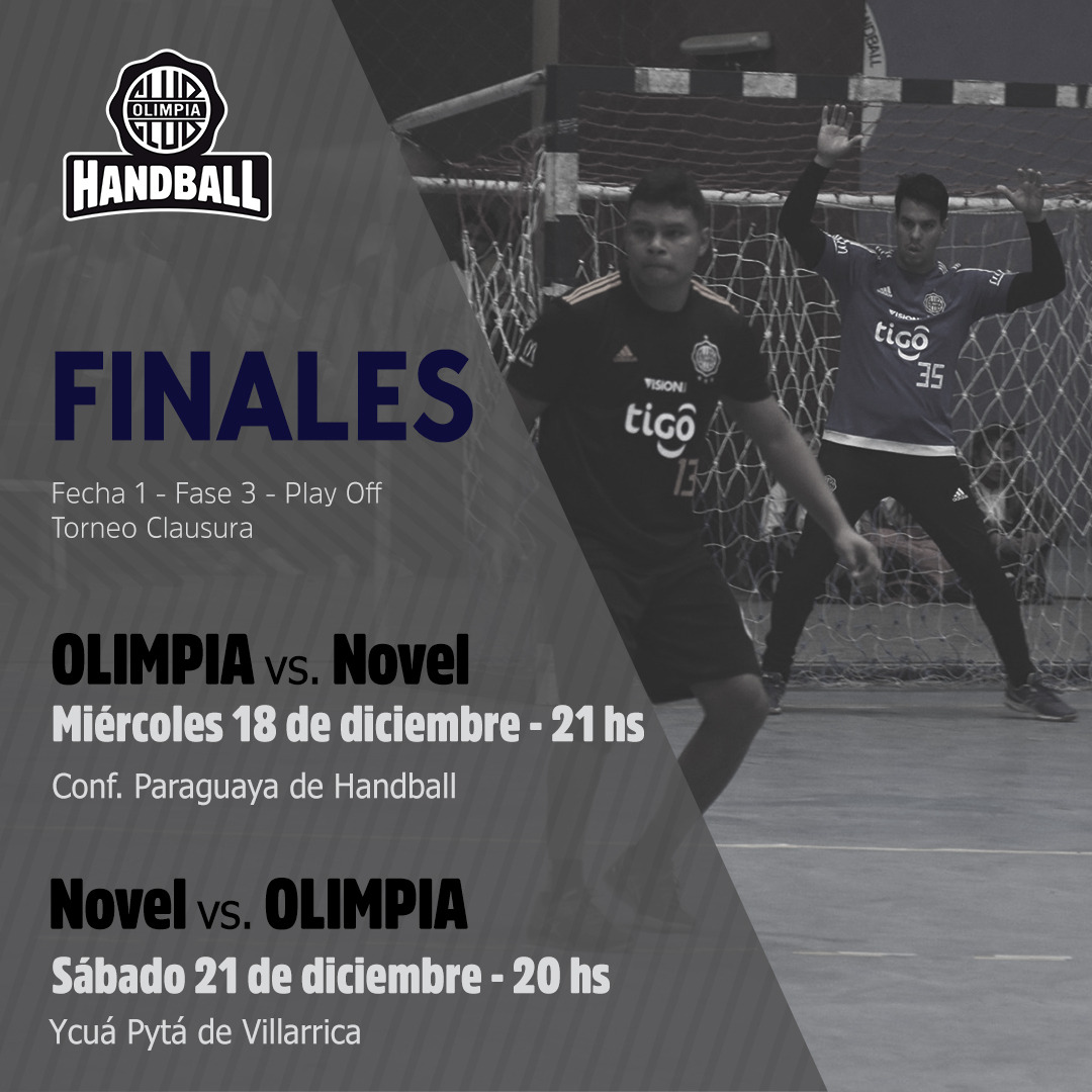 OlimpiaHand's tweet photo. FINALES 💥👊🏼

Nos enfrentamos a Novel por la Fecha 1-Fase 3 del #TorneoClausura2019 

🗓️ Miércoles 18 de Diciembre. 
🎫 Gs. 10.000.
 📌 Cancha Confederación Paraguaya de Handball. 
 
¡VAMOS #OLIMPIA! ⚪⚫💪🏼

#JuntosHastaLasEstrellas⭐
#OlimpiaHandball 🤾🏽‍♂️ https://t.co/PYEwLqrjXw