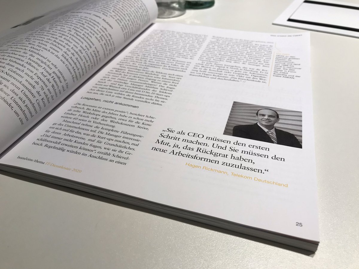 Schon einen Blick in die aktuelle <a href="/brandeins/">brand eins</a> Ausgabe geworfen? Lesetipp mit dem Fokusthema: #digitaletransformation und Willenskraft. <a href="/brandeins/">brand eins</a> war bei uns auf der Digital X zu Gast und zeigt in einem interessanten Artikel, wie #digitalisierung gelingen kann. #chefsache