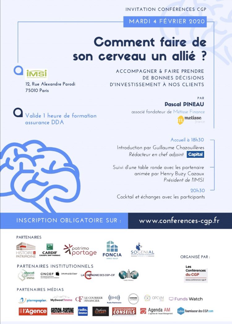 Intervention <a href="/GroupeMetisse/">GroupeMetisse</a> sur le thème :Comment faire de son cerveau un allié dans les décisions financières ? Merci @SebastienBareau et aux partenaires <a href="/cardif_fr/">Cardif</a> @patrimoPortage <a href="/Histoire/">Leslie Gomez</a>&amp;Patrimoine <a href="/foncia/">FONCIA</a> <a href="/SOGENIALIMMO/">SOGENIAL IMMOBILIER</a>