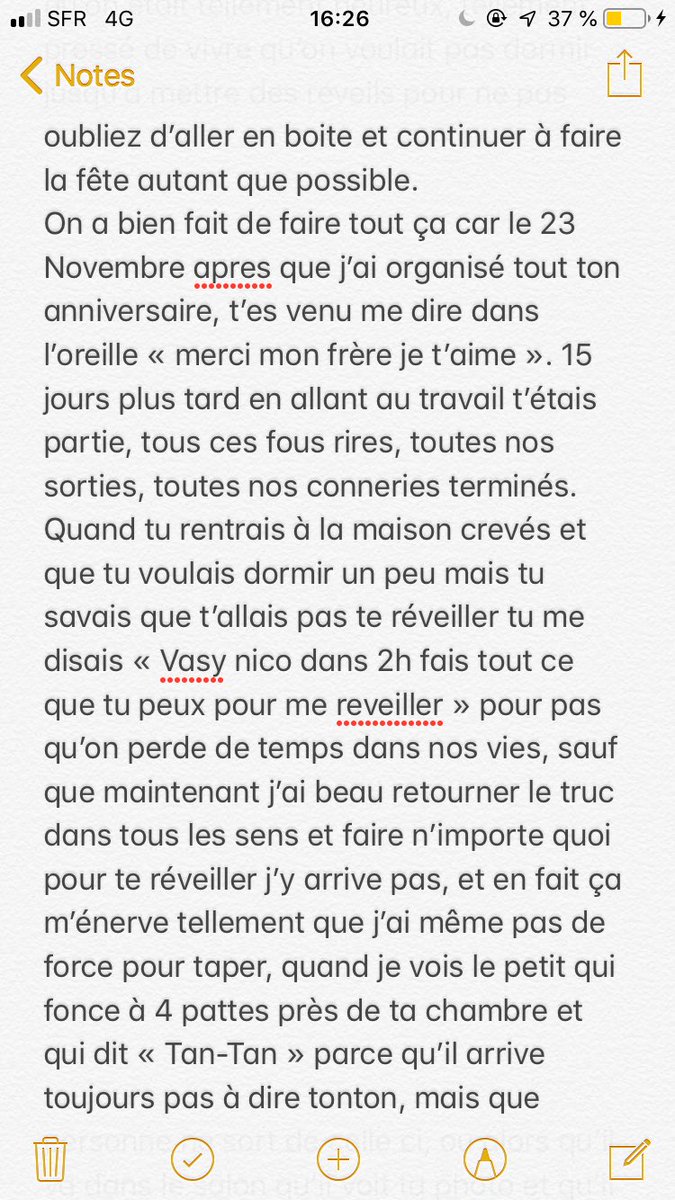 N_Mtrn8's tweet photo. Petite lettre en deux parties pour toi mon frère, je trouve pas d’autres moyen pour te parler, amuse toi bien là haut, tu me manques ❤️ https://t.co/ghDYePT3vo
