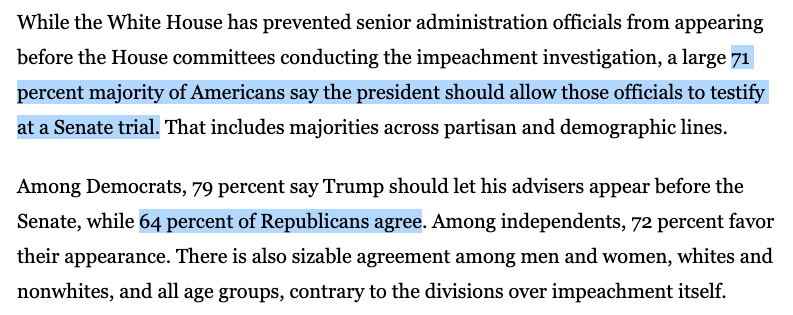 keithboykin's tweet photo. Mitch McConnell is wrong.

71% of Americans (and 64% of Republicans) say Trump should allow his chief of staff Mick Mulvaney and his former national security adviser John Bolton to testify as witnesses at a Senate trial.

https://t.co/ETPAbg8wOy https://t.co/kdCHuNq0MV