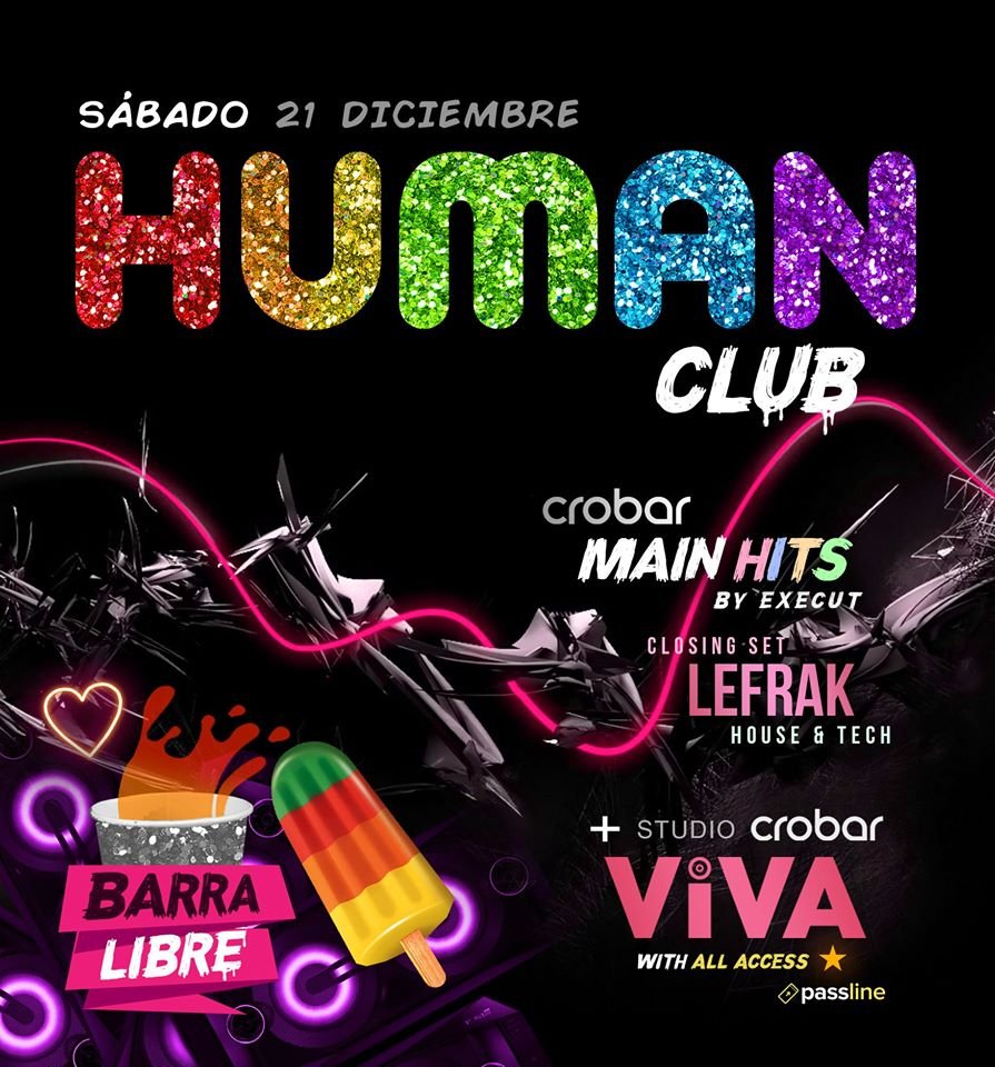 RheoBA's tweet image. Preparados para el sábado que se viene? 😉😈🍻
🏳️‍🌈Human Club Barra Libre #Crobar Djs invitadas LeFrak + VIVA #StudioCrobar
🎟Tickets generales y Vips -&amp;gt; bit.ly/2Prd7v5