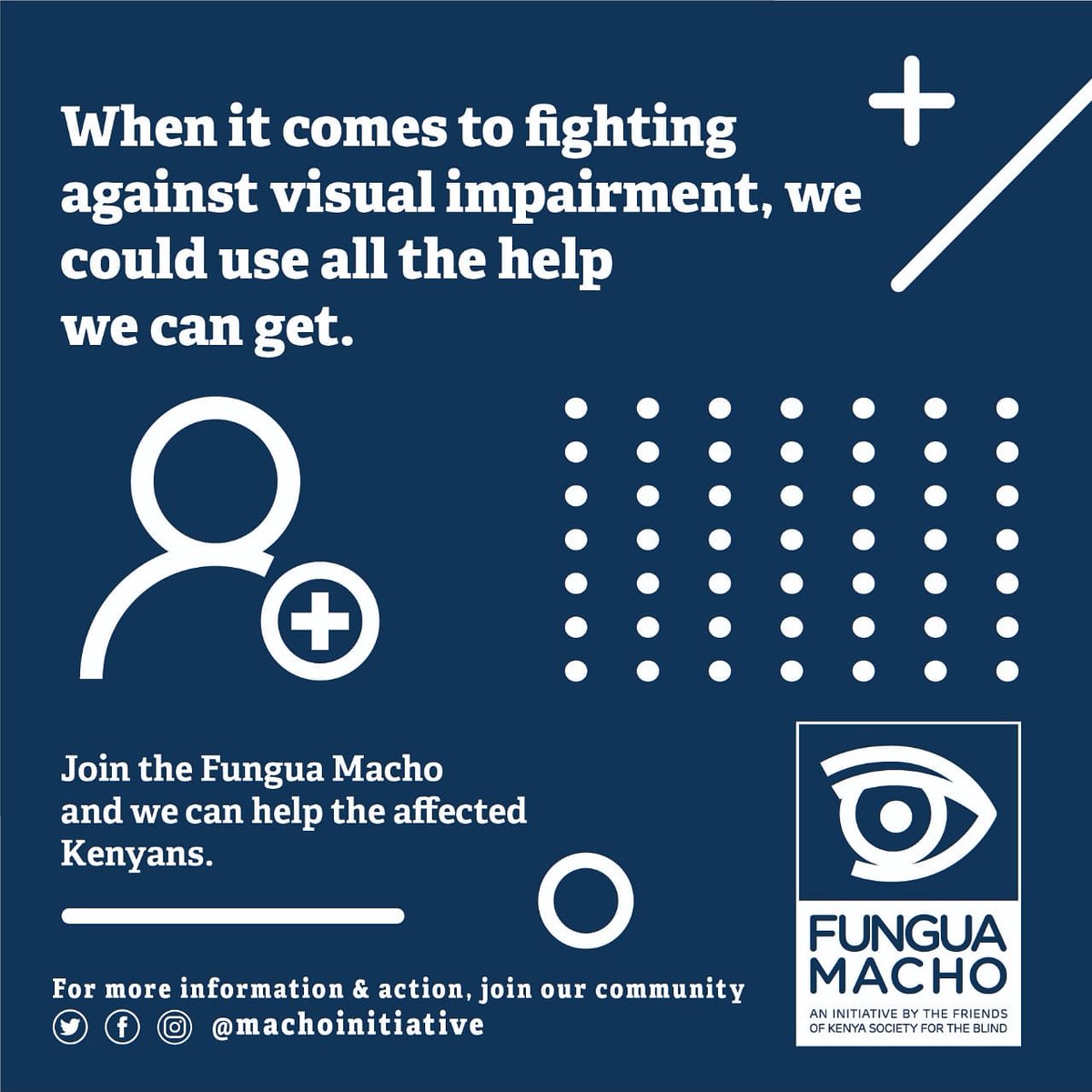 MachoInitiative's tweet photo. We are different in our own unique ways yet harmonious when we come together for the greater good.  Fungua macho seeks to bring Kenyans together to prevent blindness/visual impairment and help the affected. Visit https://t.co/MwPPAgAVaC to learn more about this initiative. https://t.co/Av1JmsiOEr