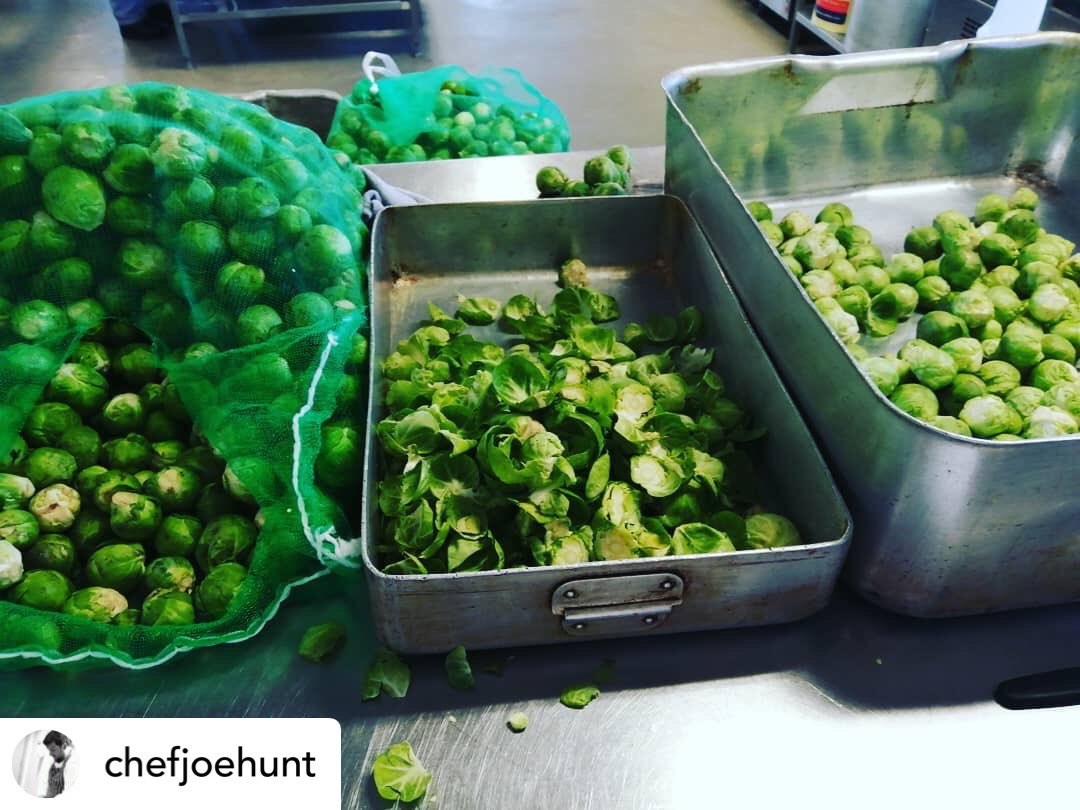 TheSilverPlate_'s tweet photo. Two services left to go and the sprout prep struggle is still real! @Chefjoehunt #sprouts #chefprep #miseenplace #christmas #nearlythere #studentchef #cateringcollege https://t.co/SeaEVmDURK