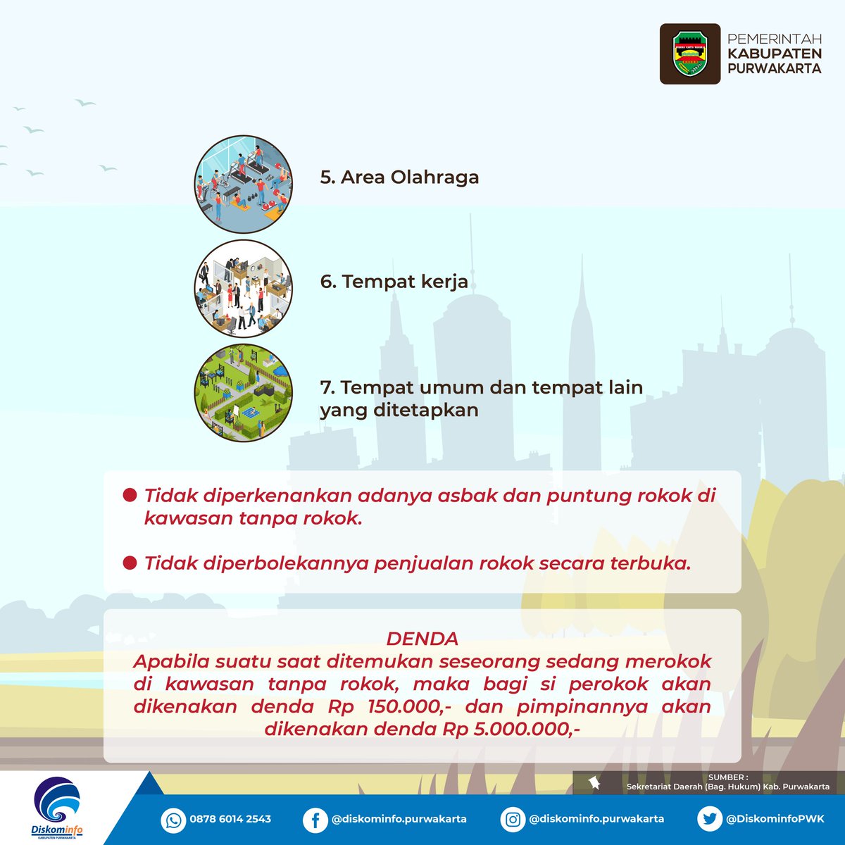 Sobat warginet merokok merupakan kegiatan yang sudah tidak asing lagi kan, nah sekarang ada Kawasan Tanpa Rokok (KTR) lohh..yuk ketahui apa itu KTR dan dimana saja tempatnya 👇

#DiskominfoPurwakarta
#KawasanTanpaRokok
#KTRPurwakarta
#Diskominfo
#Purwakarta