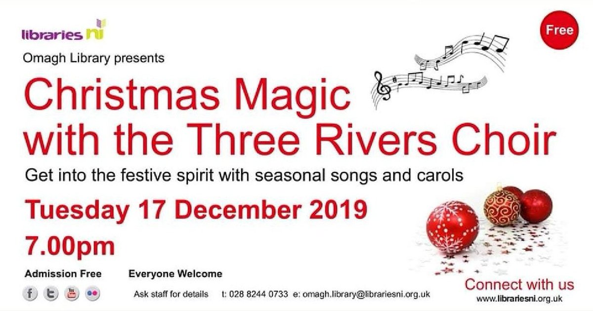 If you haven't got into the festive spirit yet, this will surely help. There'll be some lesser-sung Christmas tunes along with some old favourites.
#omagh #omaghevents #christmasinomagh