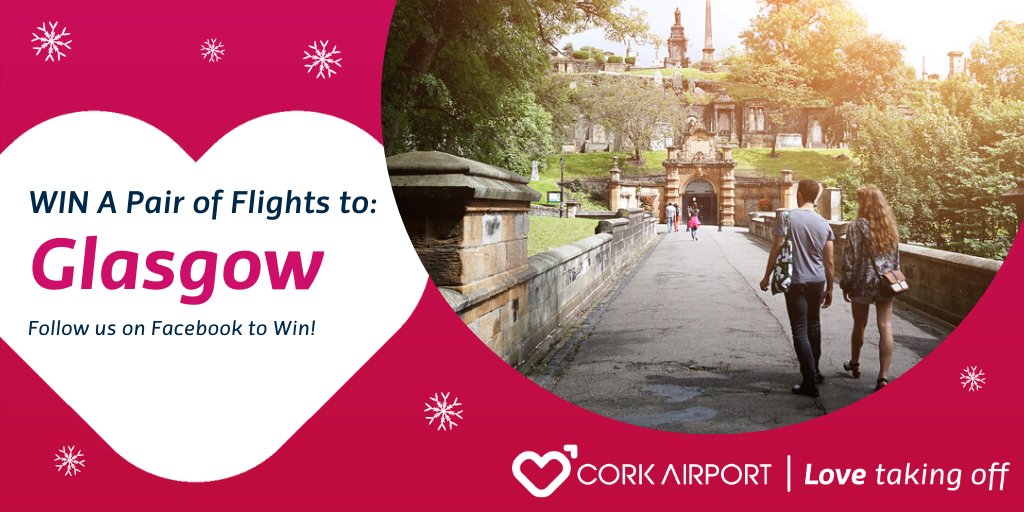 CorkAirport's tweet photo. ❄️✈️🎄 On the ninth day of Christmas... 🎄✈️❄️

Follow us on Facebook to WIN a pair of return flights from @CorkAirport to Glasgow with @AerLingus Regional (operated by Stobart Air) as part of our #12DaysOfChristmas Giveaway.

#LoveTakingOff https://t.co/JLRRNFLDaL