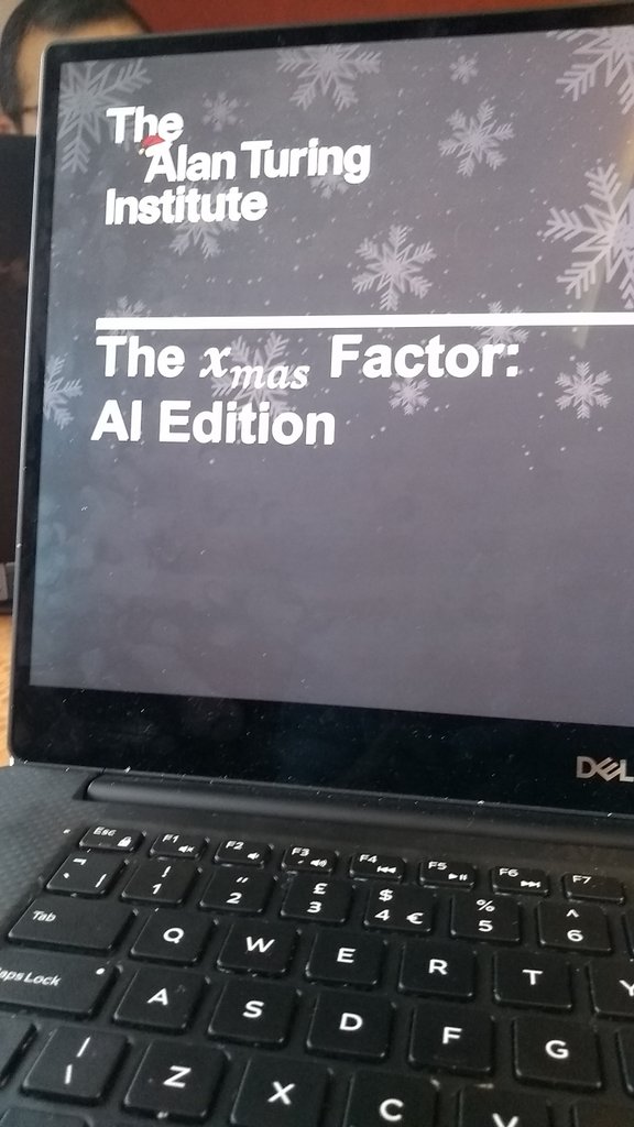 mooniean's tweet photo. On the train back to London and preparing the presentation for our Xmas workshop happening next Saturday, from 12 to 2pm, at the canopy markets! I think @turinginst logo is properly christmasified!
#thexmasfactor #aiedition #bestedition #allAIwantforchristmas #jingleMLs https://t.co/0IwEOnmAY6