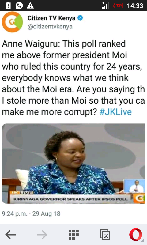 #WaiguruAshasema ako Corrupt.She only disputes that she stole more than Moi.
#WaiguruSuesKingKaka 
#IstandWithKingKaka