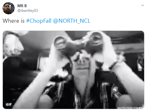 REF_JumpingJohn's tweet image. .@NORTH_NCL I'm noticing a difference here. Since I'm sure a gif was up within hours of my...incident...but where is the @dj_chop footage? RELEASE THE TAPES!!
#CHOPFALL