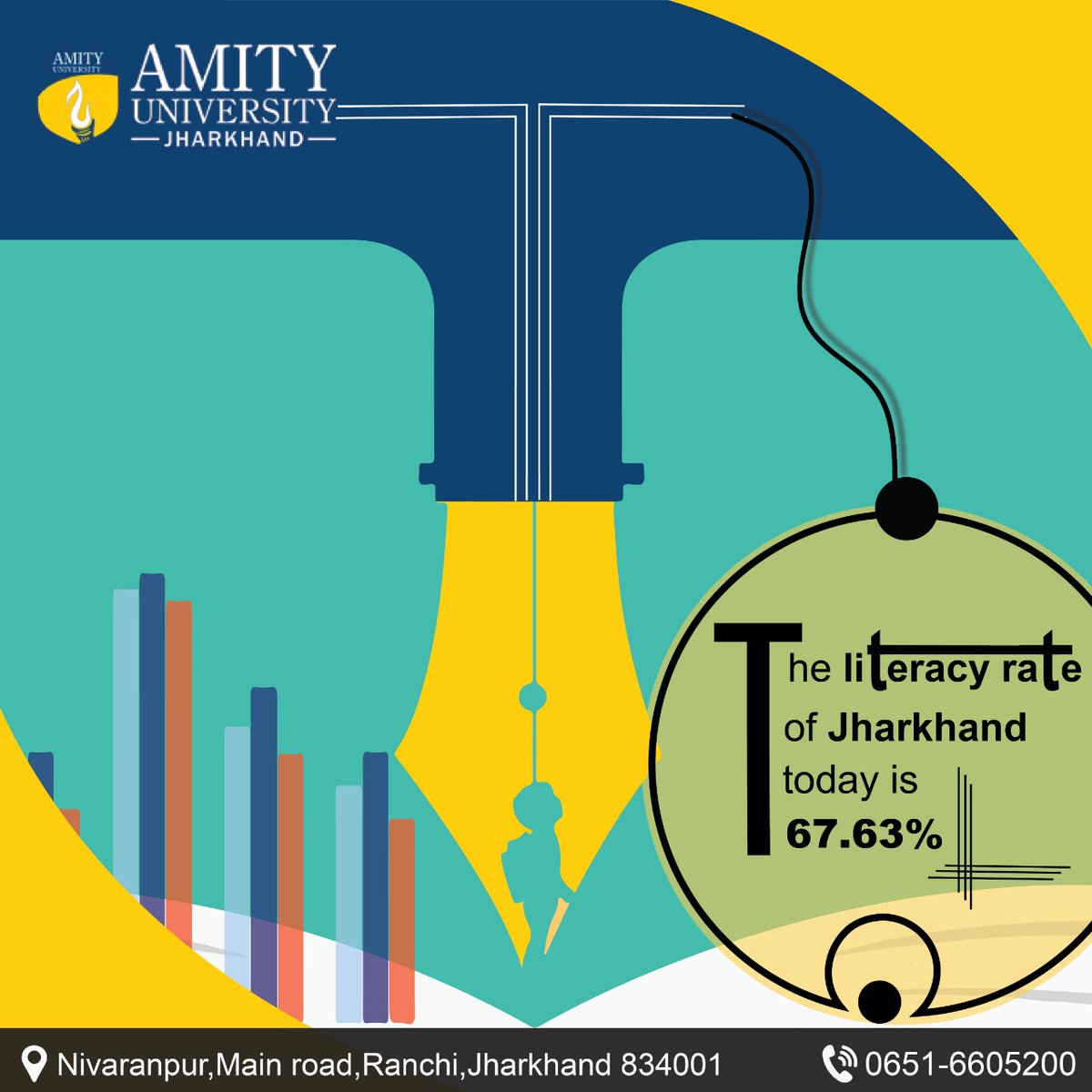 The literacy rate of Jharkhand has improved from 53.6% to 67.63% in the past decade. Amity Jharkhand feels humbled in playing a role in this improvement and looks forward to fostering a continuous educational environment for better literacy of the state.
#amity #ranchi #trivia