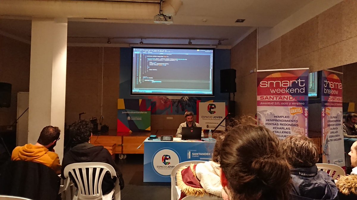 VCantabros's tweet photo. El pasado viernes en el marco del #SmartWeekendSantander se celebró una gran tarde de desarrollo de videojuegos. ¡Te contamos como lo vivimos en nuestra web!  https://t.co/O3FUzD4yaz #indiedev #gamedev 
@herrerogames @svcgames @BINARYBOXING https://t.co/XX54U2Voqw