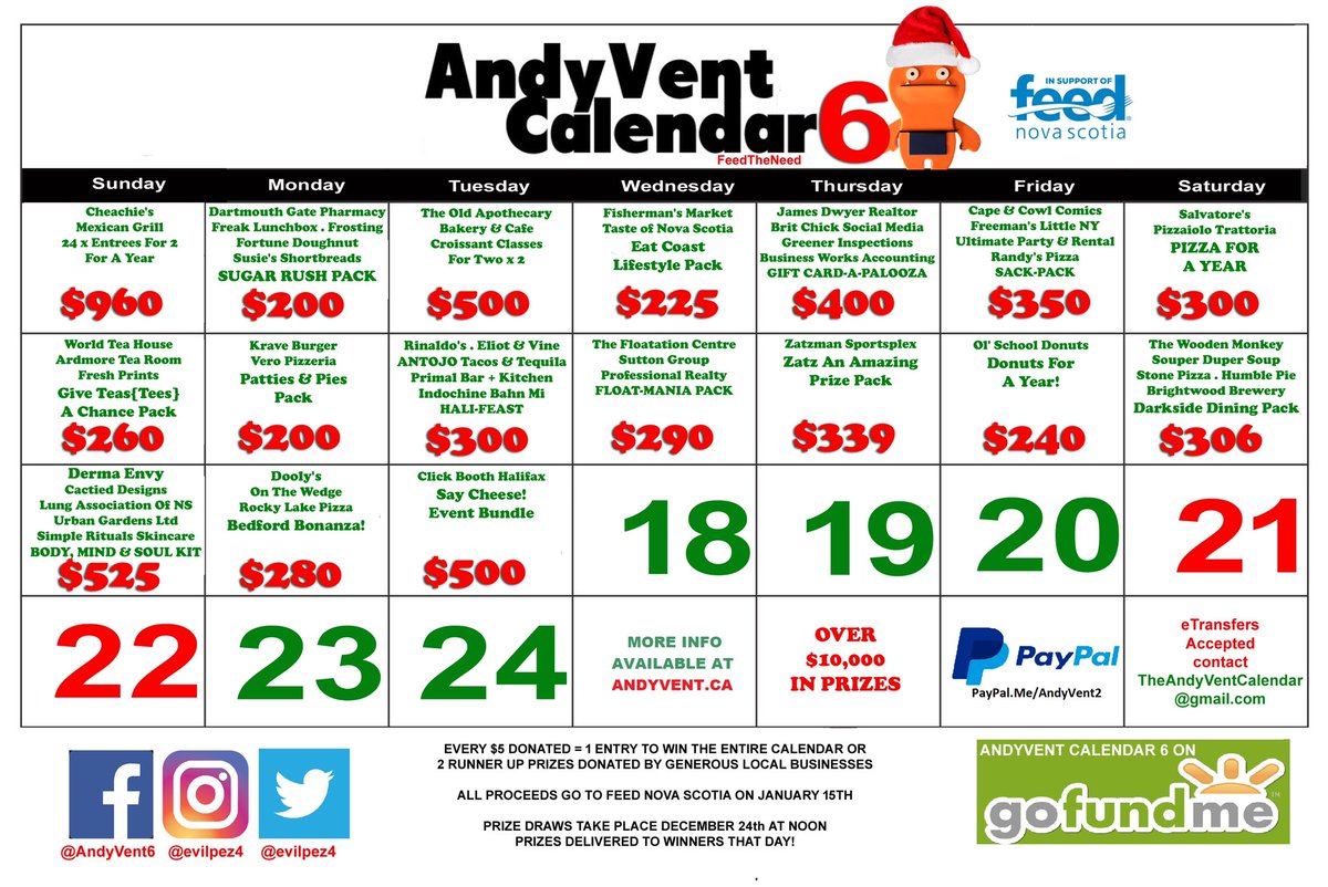 evilpez4's tweet photo. Day 17 🎅🏻📷
$500 “Say Cheese” Event Bundle from @clickboothhfx 
$5 donated = 1 entry &amp; chance to win entire Calendar or 2 x Runner Up prizes &amp; support @feednovascotia 
LESS THAN 6 DAYS LEFT UNTIL ENTRY CUTOFF 🤯
https://t.co/HVzW64sGjY https://t.co/UY3H4k1az2
