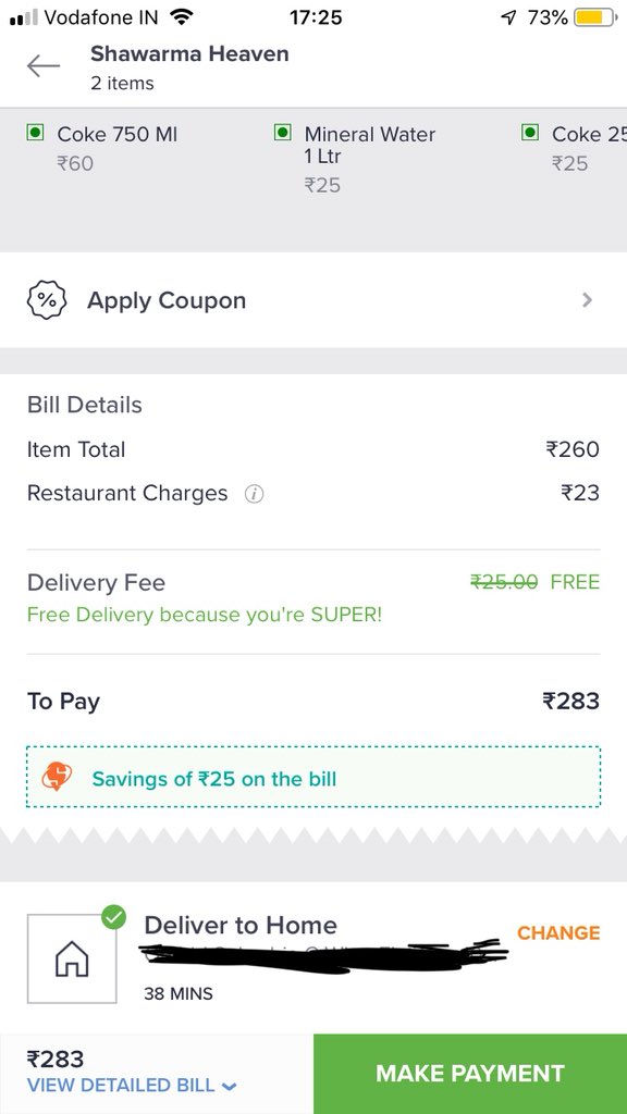 So this How <a href="/swiggy_in/">swiggy</a> loots your super customer check how they are looting all the people this is an SS of both Swiggy and @UberEats_IND and this is not the first time how Swiggy is looting I pay extra for the membership and still they steal money from all the supermembers.