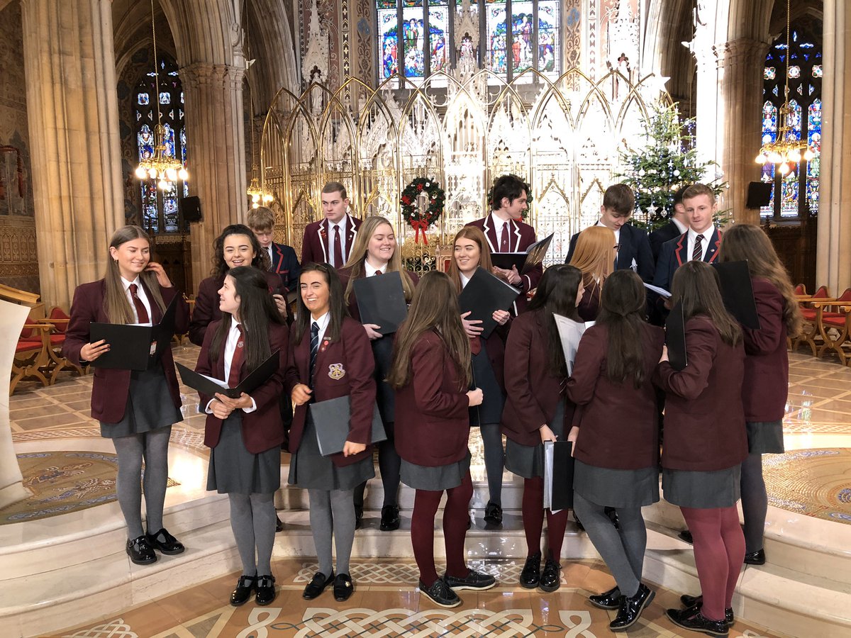 Music_StPauls's tweet photo. Some of our senior girls’ choir members with the tenors and basses from Royal School, Armagh recording music for the Archbishops’ of Armagh’s Christmas message for RTÉ TV. Will be broadcast on Christmas Day around 12 noon. https://t.co/3YhmS3PxLf