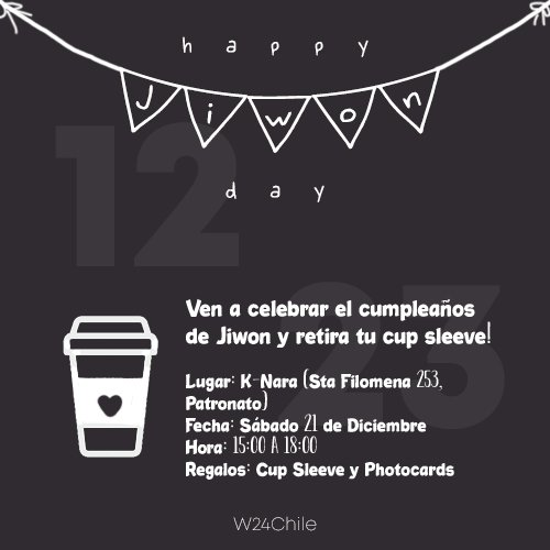 W24Chile_'s tweet photo. ¡Celebra con nosotros el cumpleaños de Jiwon!

Te esperamos este Sábado 21 en K-Nara, donde podrás llevarte un cup sleeve especial y photocards de regalo.

#W24 #Jiwon #지원 https://t.co/uoGo6S4WQa