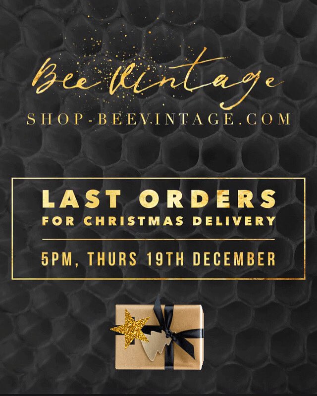For Christmas delivery📦 please order by 5pm, Thurs 19th Dec.
Any orders placed after this date will arrive by Mon 6th Jan. 
Thanks 🐝 #beemorevintage #beevintage #vintageshop #shopvintage #christmasdeliverydates #christmasshopping #christmasgifts #vintagestyle #vintagehomedecor