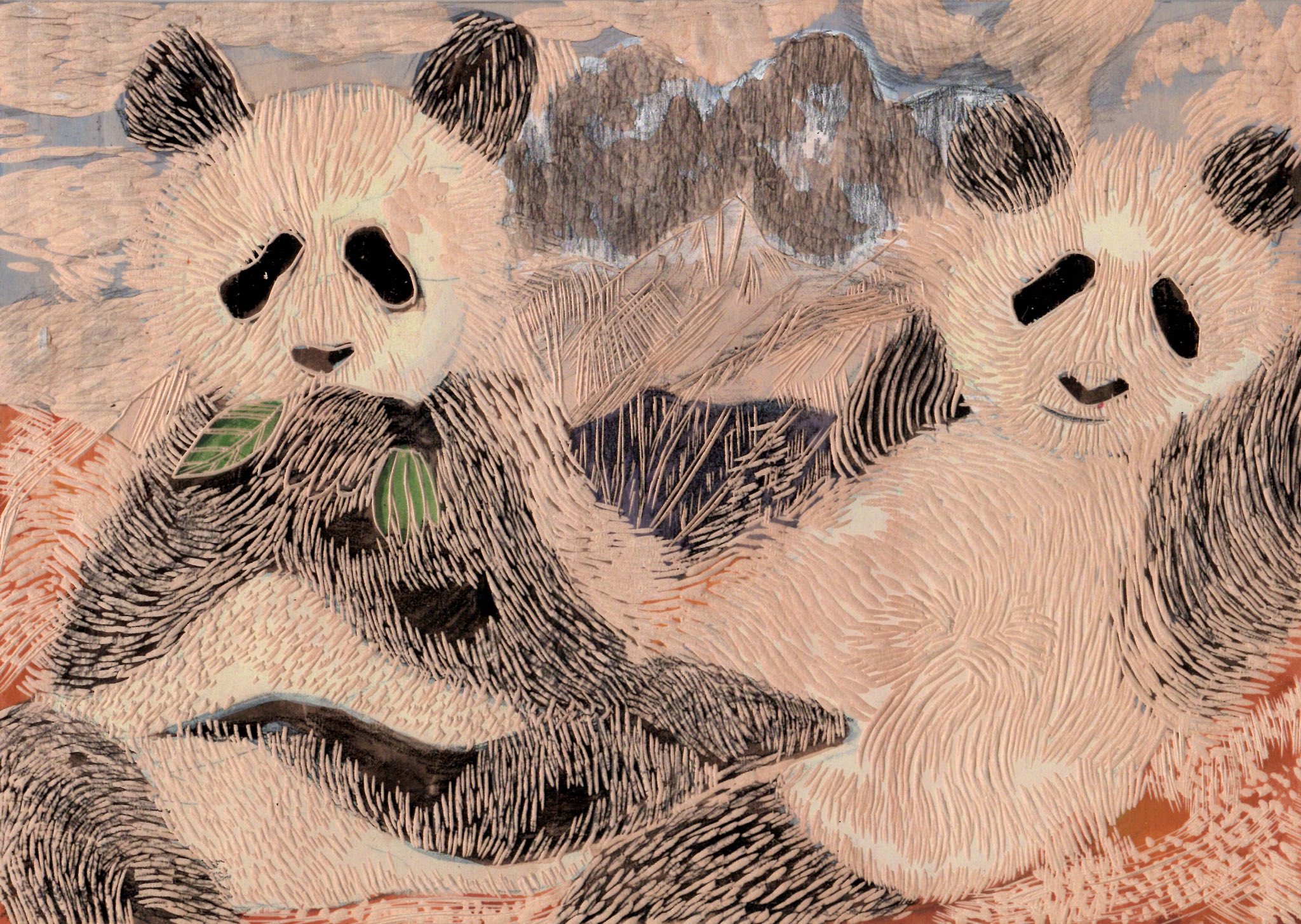 長 雪恵 個展 ひびのくらし 展示作品 パンダとパンダ アート デザイン 美術 絵画 絵 動物 ドローイング スケッチ イラスト 水彩 木材 パンダ 長 雪恵 個展 ひびのくらし 展示作品 パンダとパンダ アート デザイン 美術 絵画 絵 動物 ドローイング スケッチ イラスト 水彩 木材 パンダ