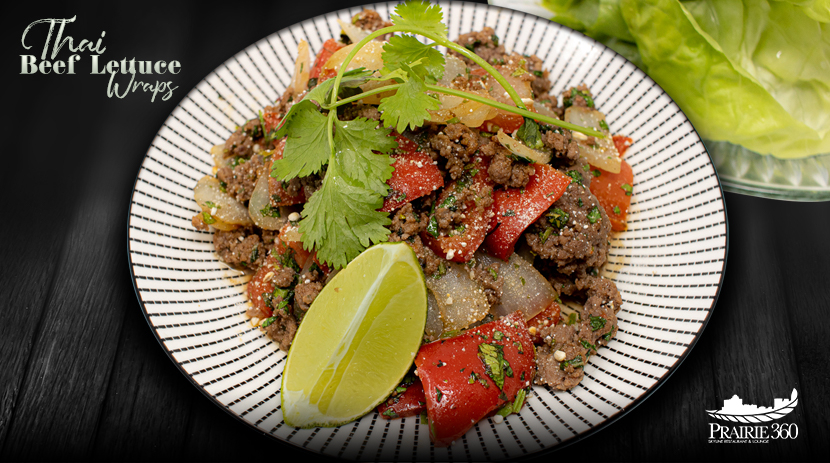 Meet this sensational starter Our Thai Beef Lettuce Wraps! Ground beef prepared with red peppers, onions, crispy rice, cilantro in our spicy Thai sauce and of course served with fresh crisp butter lettuce. Book your table today  bit.ly/bookprairie360