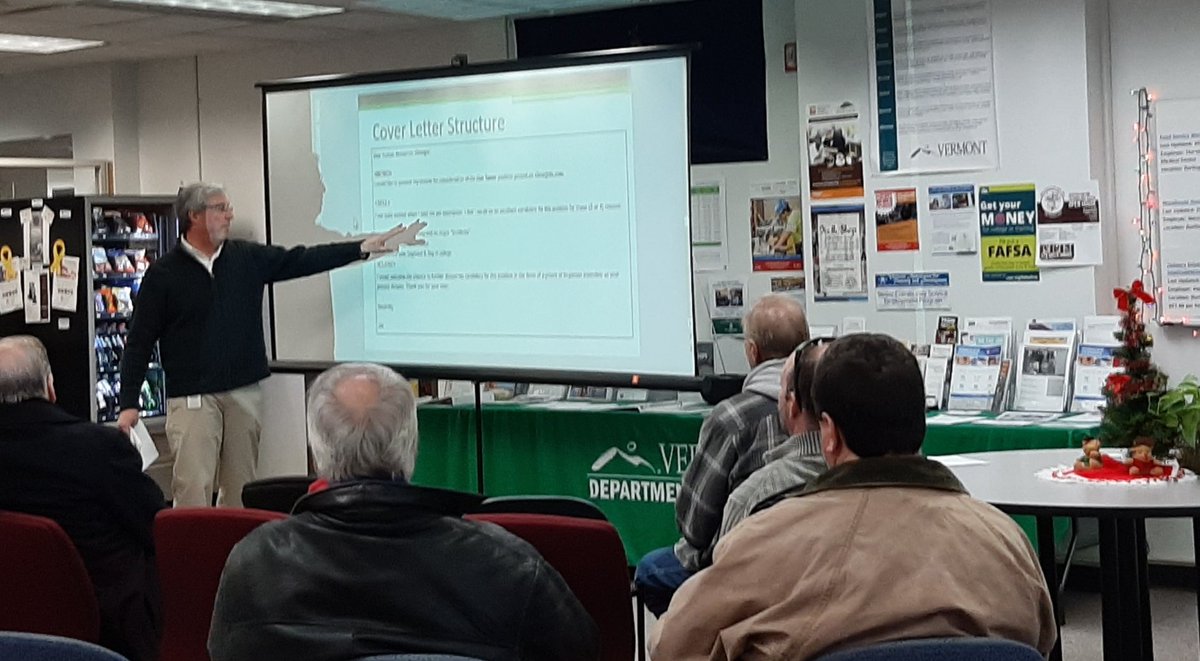 BethFastVT's tweet photo. Resume writing tips with @VtRecruitment at @VTLabor with Bill Meirs #Capitol4aday https://t.co/OZYndnrzcz