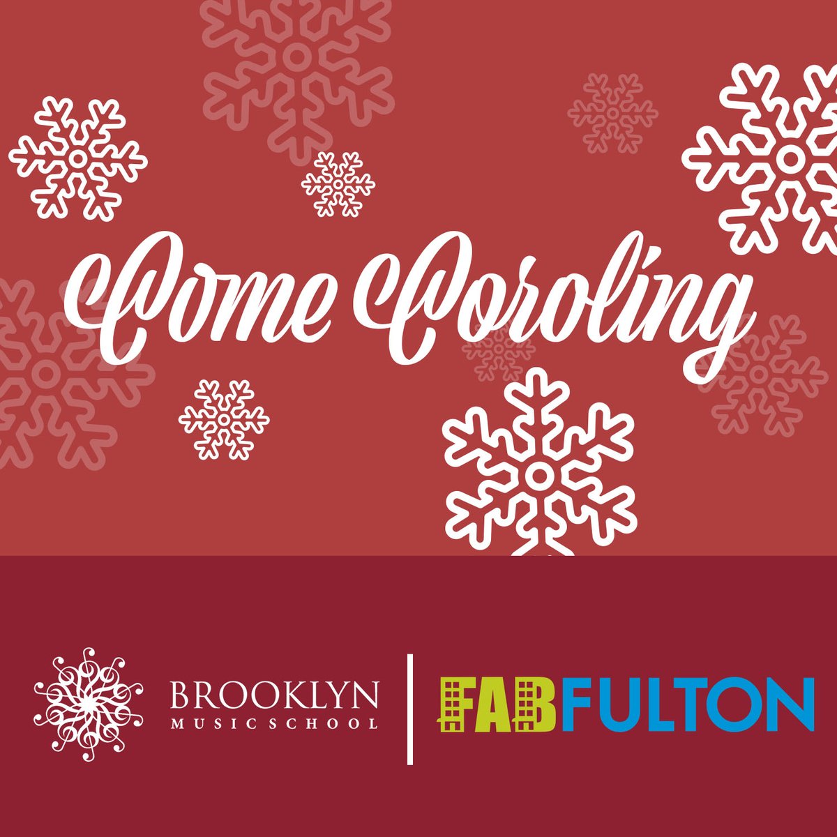 BMSBrooklyn's tweet photo. Join us from noon to 2pm on December 21st at Fowler Square for an afternoon of caroling with @fabfultonbk!☃️There will be hot cocoa and all the holiday classics! All are welcome to join in! #brooklynmusicschool #fabfulton #caroling #happyholidays https://t.co/kOum501OZs