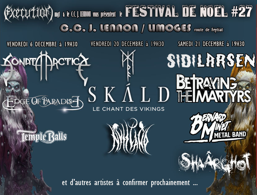 VilleLimoges87's tweet photo. La 27ème édition du Festival de Noël se déroulera au CCM John Lennon #Limoges demain à 20h30. Il recevra SKÁLD, NYTT LAND ou encore THE GREAT OLD ONES. Plus d’infos -> https://t.co/bVIWdVsj6V https://t.co/Aeq8DSniHM