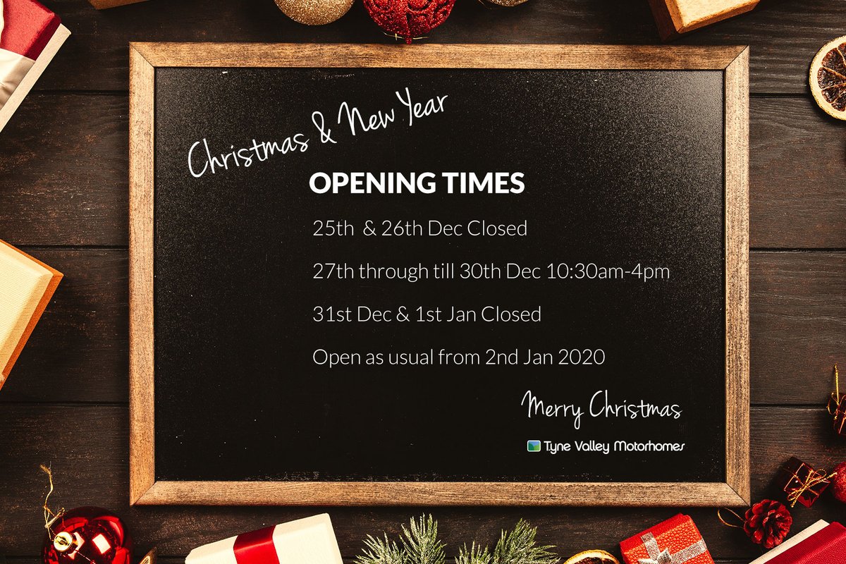 We are open between Christmas and New Year. Call in to start your New Year filled with exciting motorhome adventures! Please see our opening hours below: 🎄🎅🤶🎁☃️❄️#chritsmas #leisure #fun #adventuretravel #vanlifediaries